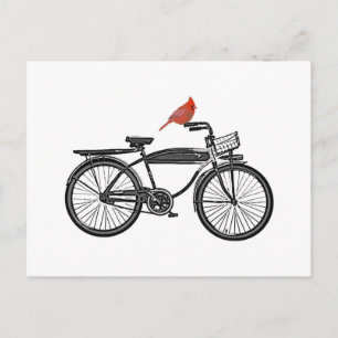 Vogel auf dem Fahrrad Postkarte
