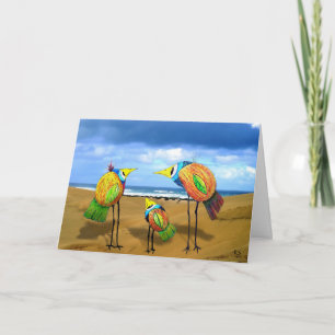 Vögel auf dem Strand Notecard Karte