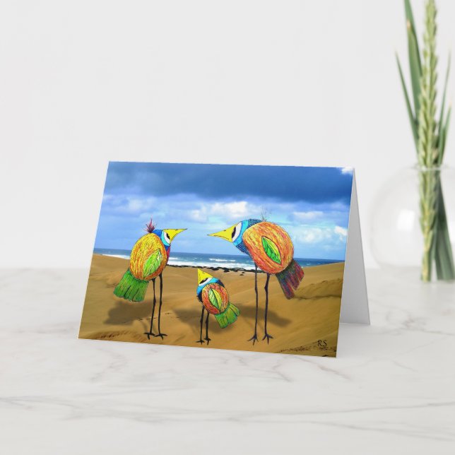 Vögel auf dem Strand Notecard Karte (Vorderseite)