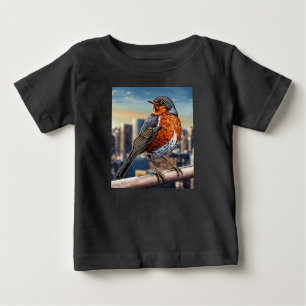 Vögel auf der Leitung – Cartoon-Schwarm-T-Shirt Baby T-shirt