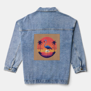 Vögel auf der Leitung – Cartoon-Schwarm-Tee Jeansjacke