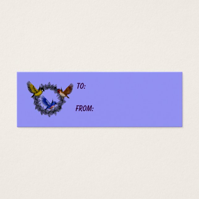 Vögel auf der Lila Blume Foto Geschenkmarke (Vorderseite)