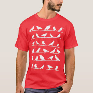 Vögel auf Drähten Vogelbeobachtung Vogelpfleger Ha T-Shirt