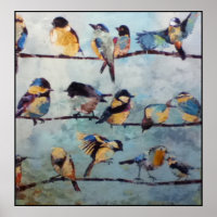Vögel auf Drahtzeichnen