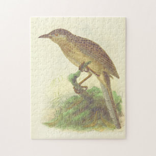 Vogel auf einem Ast sitzend, Vintage-Look-Puzzle Puzzle