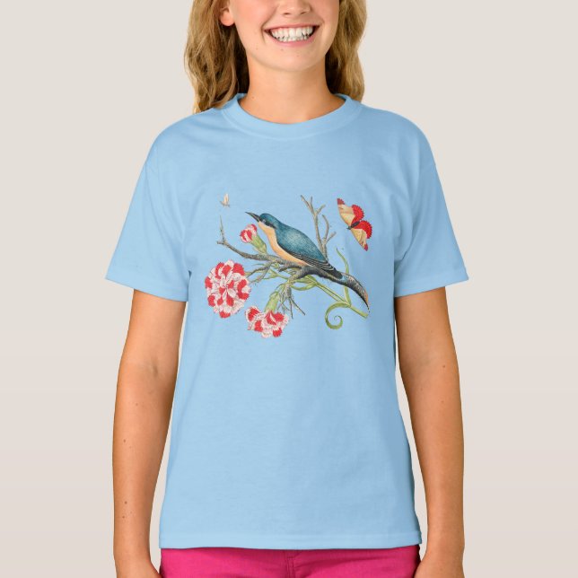 Vogel auf einem Baumzweig T-Shirt (Vorderseite)