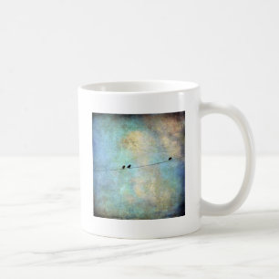 Vögel auf einem Draht, digitale Kunst Tasse