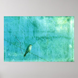 Vogel auf einem Draht Poster