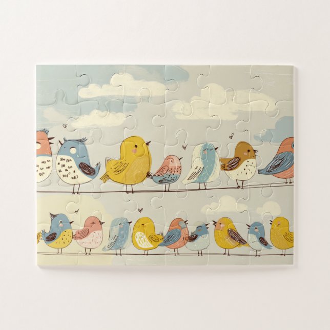 Vögel auf einem Draht Puzzle (Horizontal)