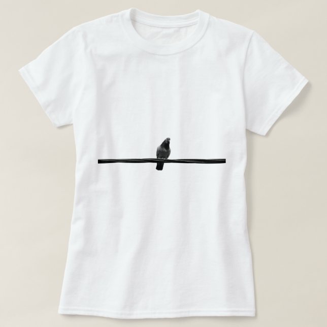 Vogel auf einem Draht T-Shirt (Design vorne)
