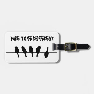 Vögel auf einem Draht - trauen Sie sich, Gepäckanhänger