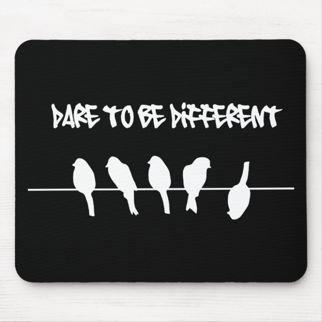 Vögel auf einem Draht - trauen Sie sich, Mousepad (Vorne)