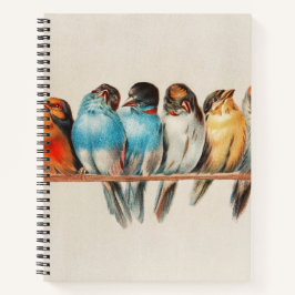 Vögel auf einem Perch Spiral Notebook Notizbuch