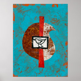 Vogel auf einem Wanderposter Mauer Kunst Poster