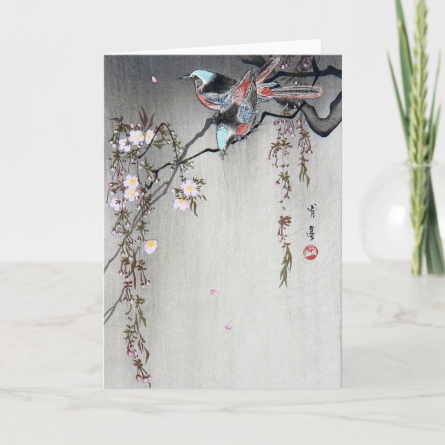 Vogel auf einem Wendekreislauf, Watanabe Seitei Karte (Vorderseite)