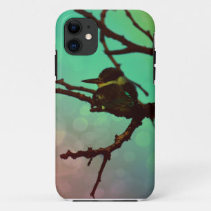 Vogel auf einem Zweig - Aqua N Pink Case-Mate iPhone Hülle