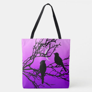 Vögel auf einem Zweig, Schwarz gegen Zweilicht Lil