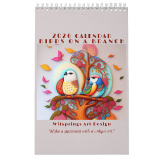 Vögel auf einem Zweigstellkalender Kalender