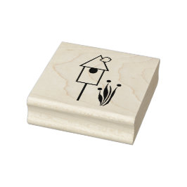 Vogel auf einer Birdhouse-Briefmarke Gummistempel