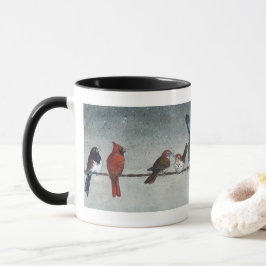 Vögel auf einer Draht-Tasse Tasse