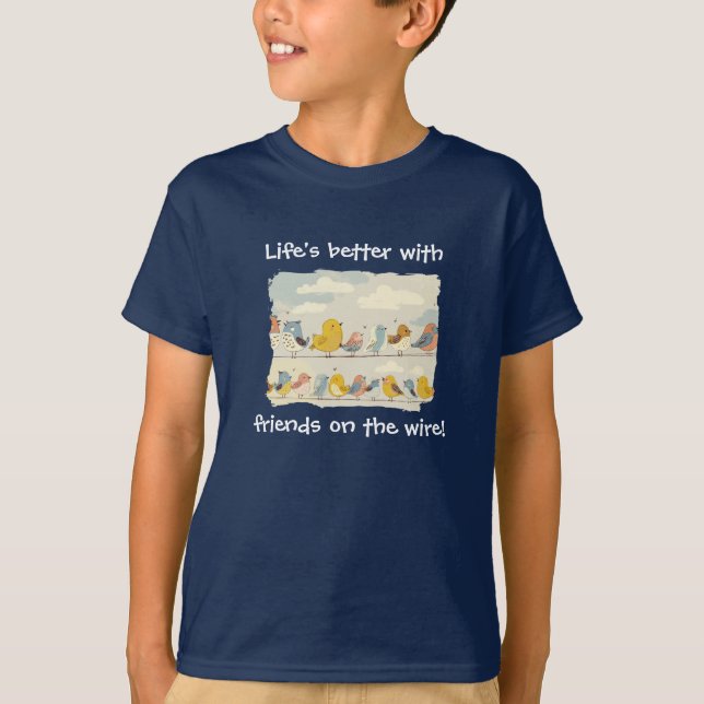 Vögel auf einer Leitung T-Shirt (Vorderseite)