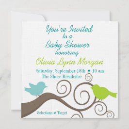 Vögel auf einer Niederlassung in Blauem u. in Einladung