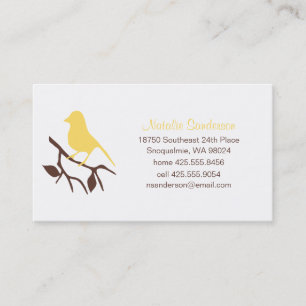 Vogel auf einer Niederlassungs-Telefonkarte Telefonnummerkarte