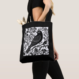 Vogel auf einer Zweigstelle mit Blume in Schwarz u