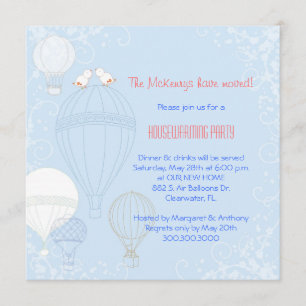 Vögel auf Heißluft steigt Housewarming-Party im Einladung