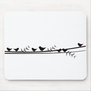 Vögel auf Rebe Mousepad