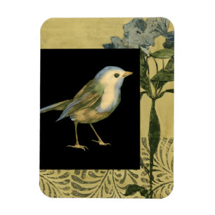 Vogel auf schwarzem und vintage Hintergrund Magnet