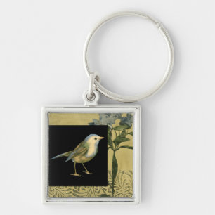 Vogel auf schwarzem und vintage Hintergrund Schlüsselanhänger
