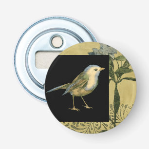 Vogel auf schwarzem und Vintagem Hintergrund Flaschenöffner
