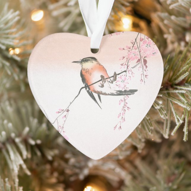 Vogel auf Wachtkirsche - Shidarezakura ni kotori Ornament (Baum)