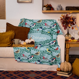 Vögel auf Zweigen Personalisiert Fleecedecke