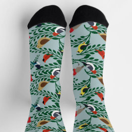 Vögel auf Zweigen Socken