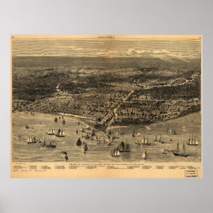 Vogel-Auge-Ansicht von Chicago vor dem großen Poster