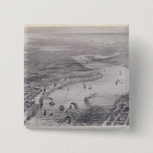 Vogel-Auge Ansicht von New Orleans Button (Vorderseite)