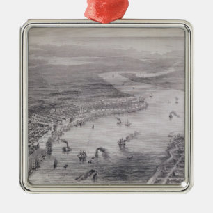 Vogel-Auge Ansicht von New Orleans Silbernes Ornament