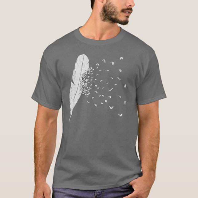 Vogel-Ausbrechen einer Feder T-Shirt (Vorderseite)