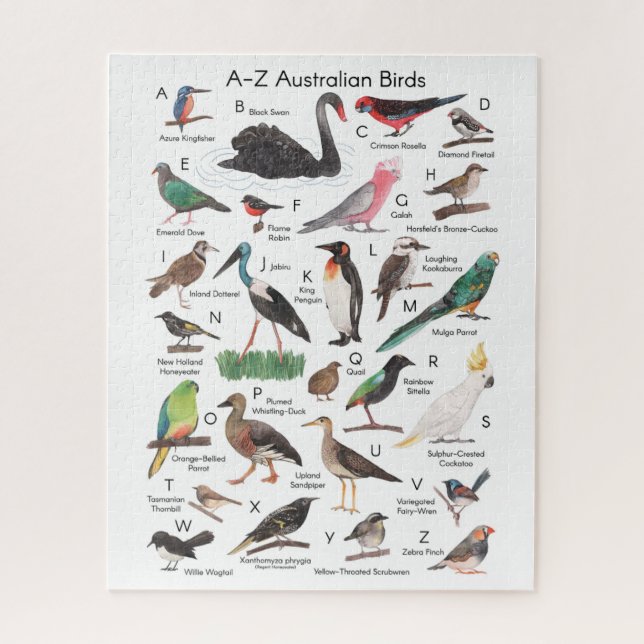 Vögel Australiens  Puzzle (Vertikal)