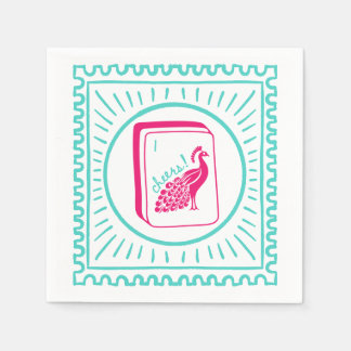 Vogel Bam Prost Mahjong-Party Serviette