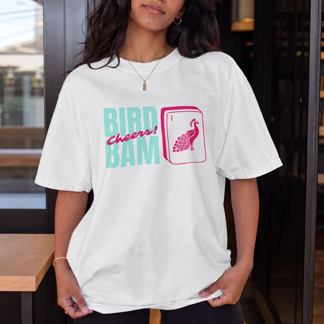 Vogel Bam Prost Mahjong-Party T-Shirt (Von Creator hochgeladen)