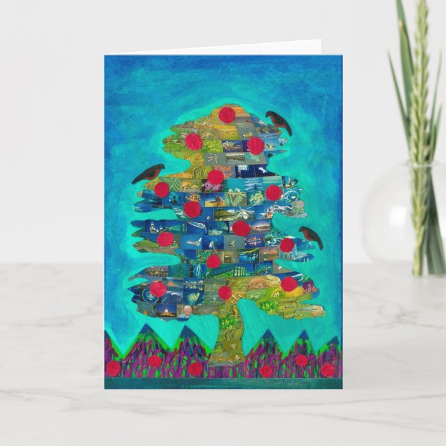 Vogel-Baum-Gruß-Karte Karte (Vorderseite)