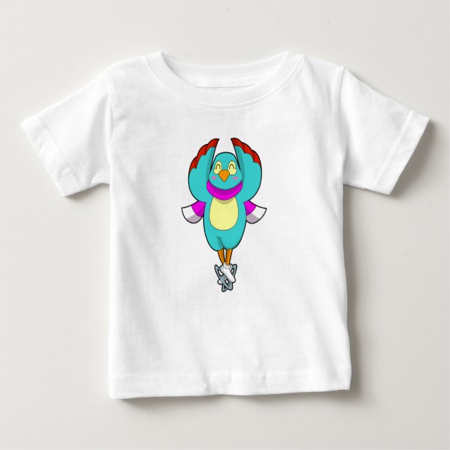 Vogel bei Ice Skaten mit Ice-Skaten.PNG Baby T-shirt (Vorderseite)