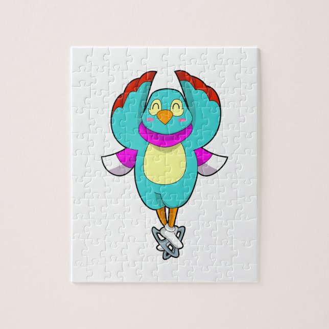 Vogel bei Ice Skaten mit Ice-Skaten.PNG Puzzle (Vertikal)
