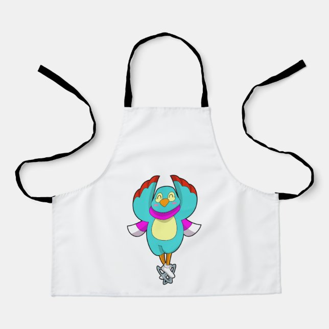 Vogel bei Ice Skaten mit Ice-Skaten.PNG Schürze (Vorderseite)