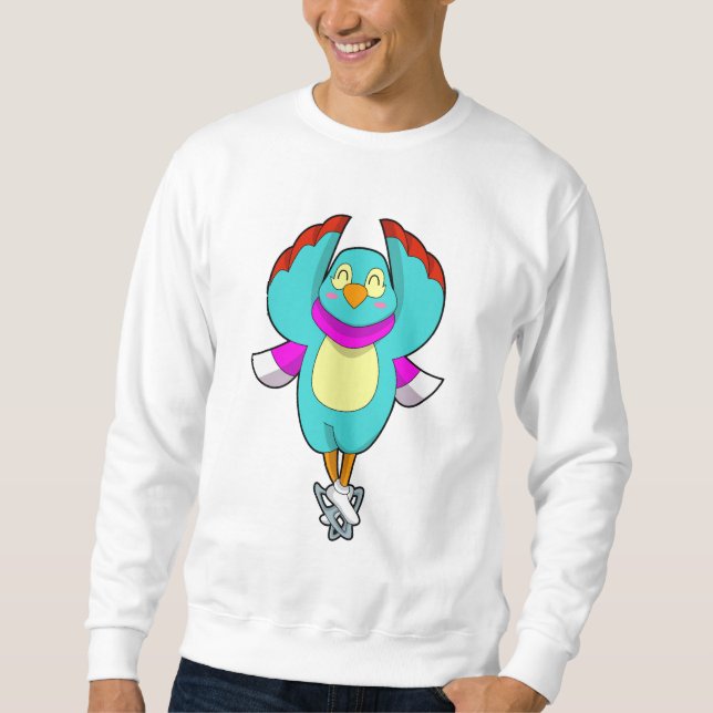 Vogel bei Ice Skaten mit Ice-Skaten.PNG Sweatshirt (Vorderseite)