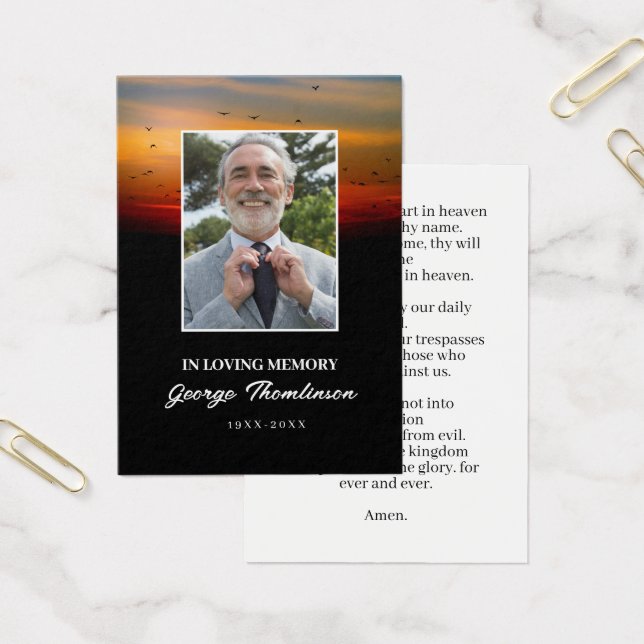 Vögel bei Sonnenaufgang Foto Mini Gebet Karte (Büro)