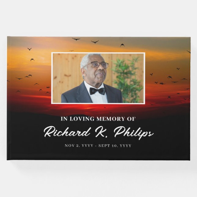 Vögel bei Sonnenaufgang und Foto feiern das Leben Gästebuch (Vorderseite)